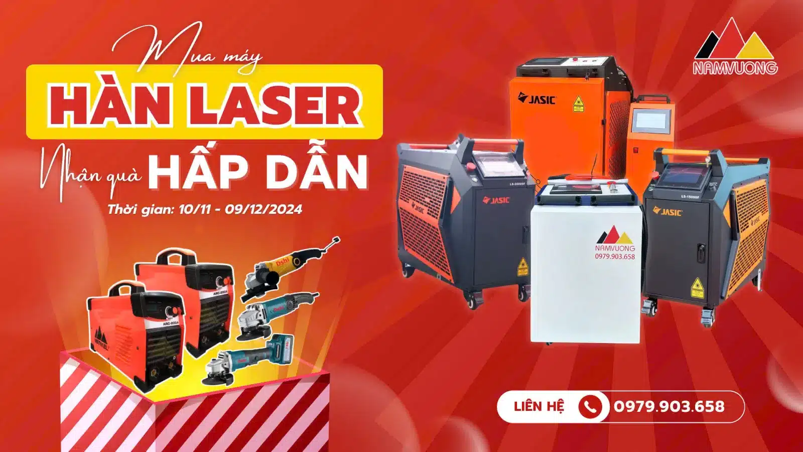 BÙNG NỔ ƯU ĐÃI CUỐI NĂM 2024: MUA MÁY HÀN LASER, NHẬN NGAY QUÀ KHỦNG